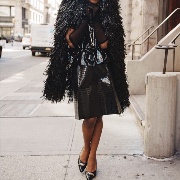 Like new TORY BURCH Angle Croc Embossed Midi Skirt $1,198 - Picture 9 of 13